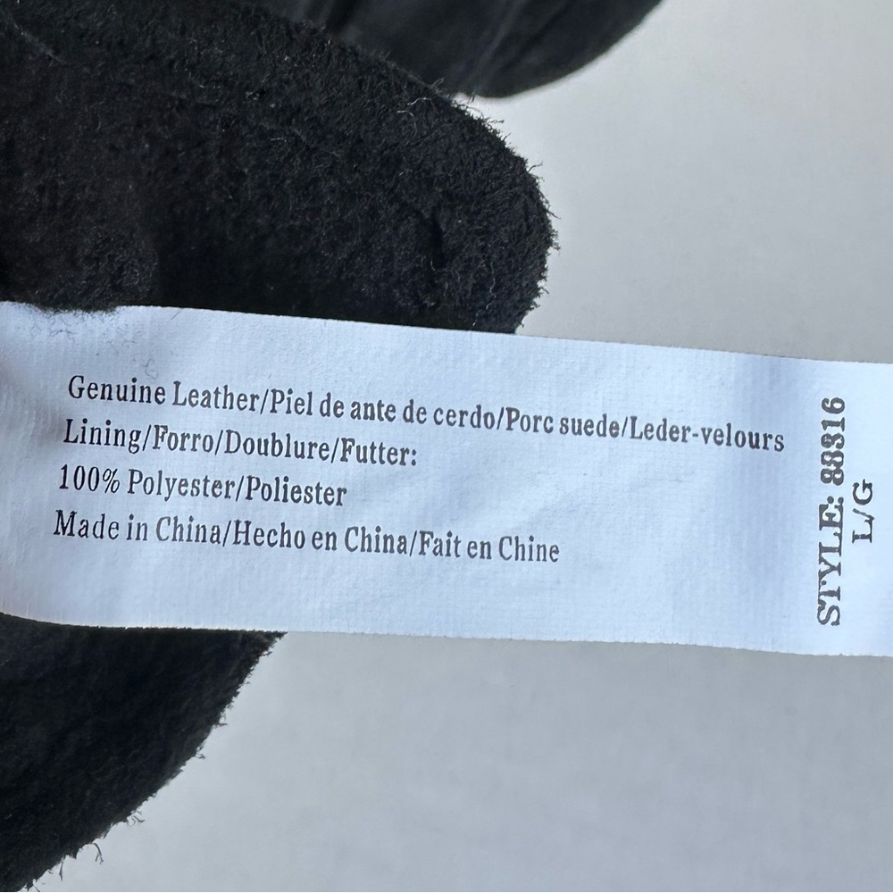 NWT Isotoner Black Suede Leather large Gloves Faux Fur Lined Winter Luxury - Picture 4 of 6